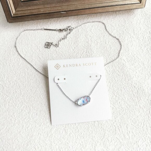 Kendra Scott Elisa Red White Blue Star Silver Necklace - Picture 3 of 3